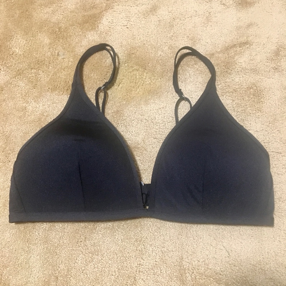 H & M Black Neoprene feel bikini top